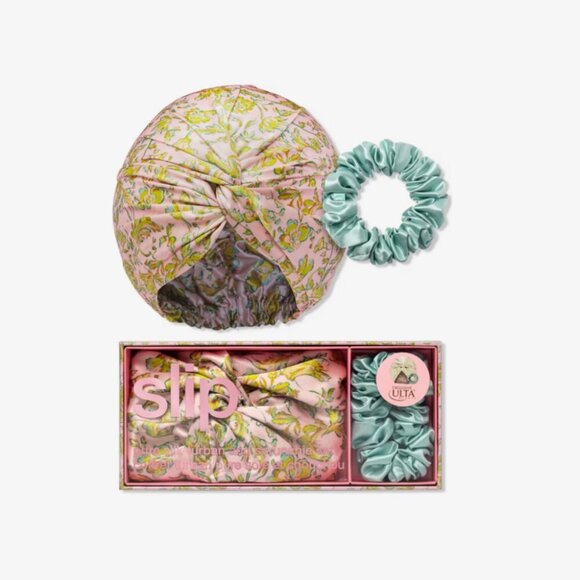 Slip Accessories - SLIP Pure Silk Turban And Scrunchie Gift Set - Fern New In Box